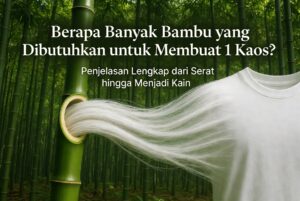 Diagram estimasi kebutuhan bambu untuk menghasilkan satu kaos berbahan bamboo fabric.